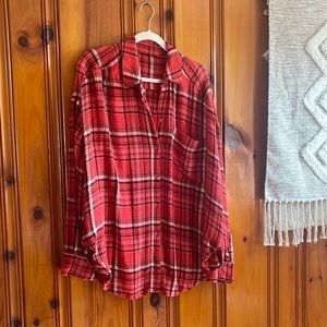 We the free button-down plaid shirt
